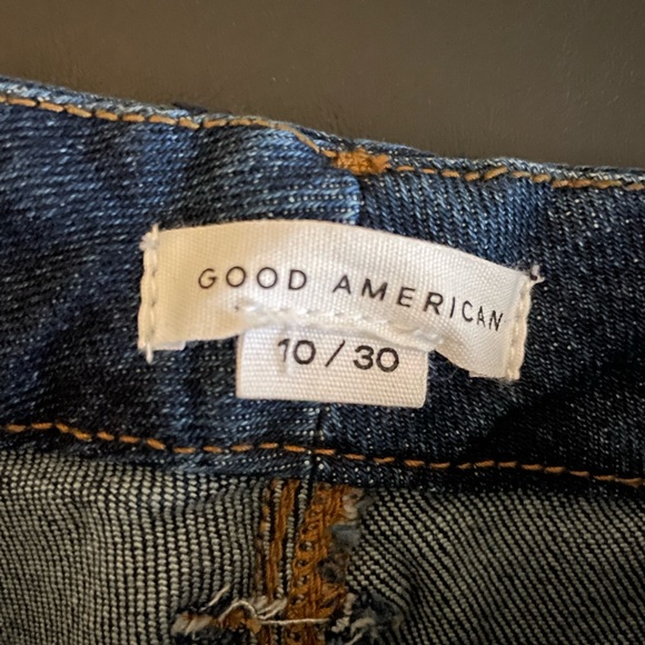 NWT Good American Good Waist Step Hem Skinny Jeans Dark Blue Denim Size 10 - Picture 11 of 13